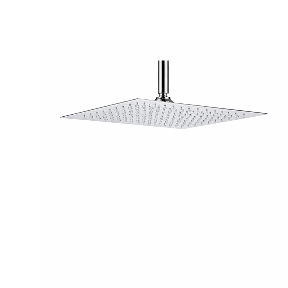 Square Rainfall Shower Head + Ceiling Mount Arm - 16 Inch Stainless ...