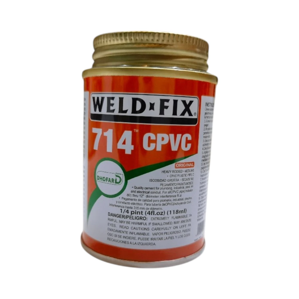 Weld Fix 714 CPVC Pipe Cement – Heavy-Duty, Fast-Drying Adhesive for ...